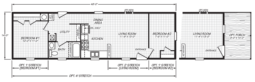 Ruby Creek 14 X 48 655 Sqft Mobile Home